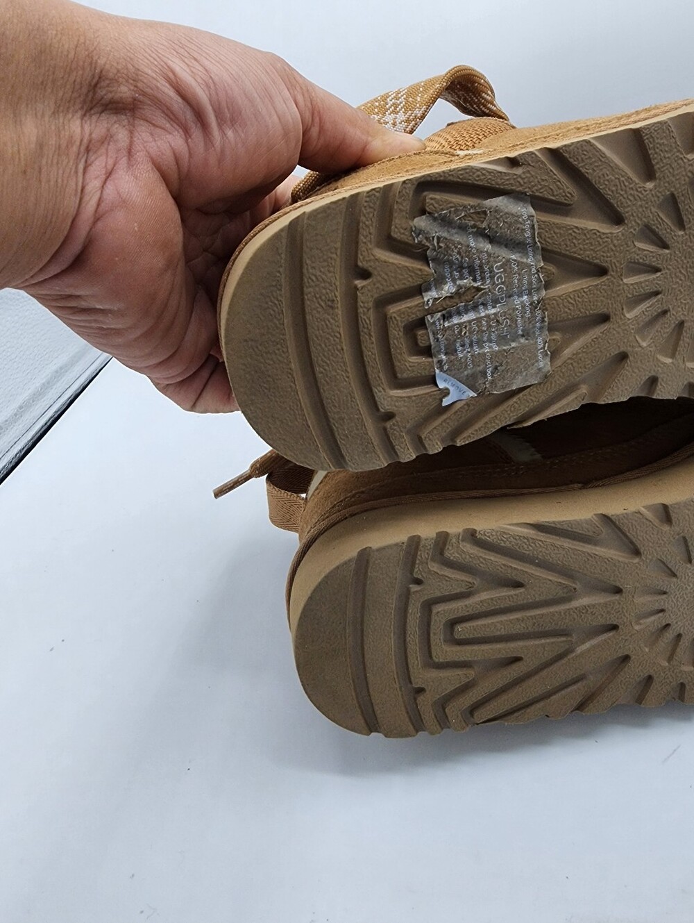 Uggs Lowmel Tan Suede Shearling Lined Sneakers - Picture 15 of 15